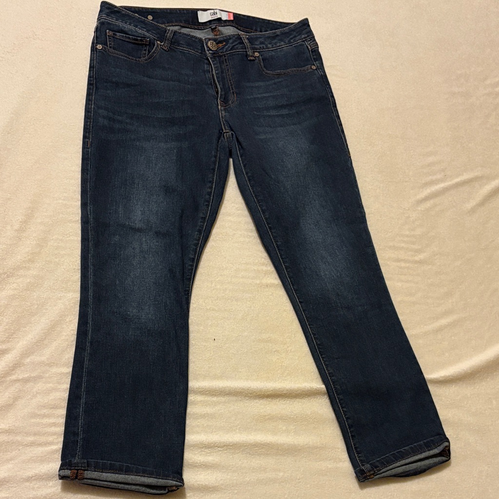 Cabi Dark Blue Straight Leg Cropped Jeans
